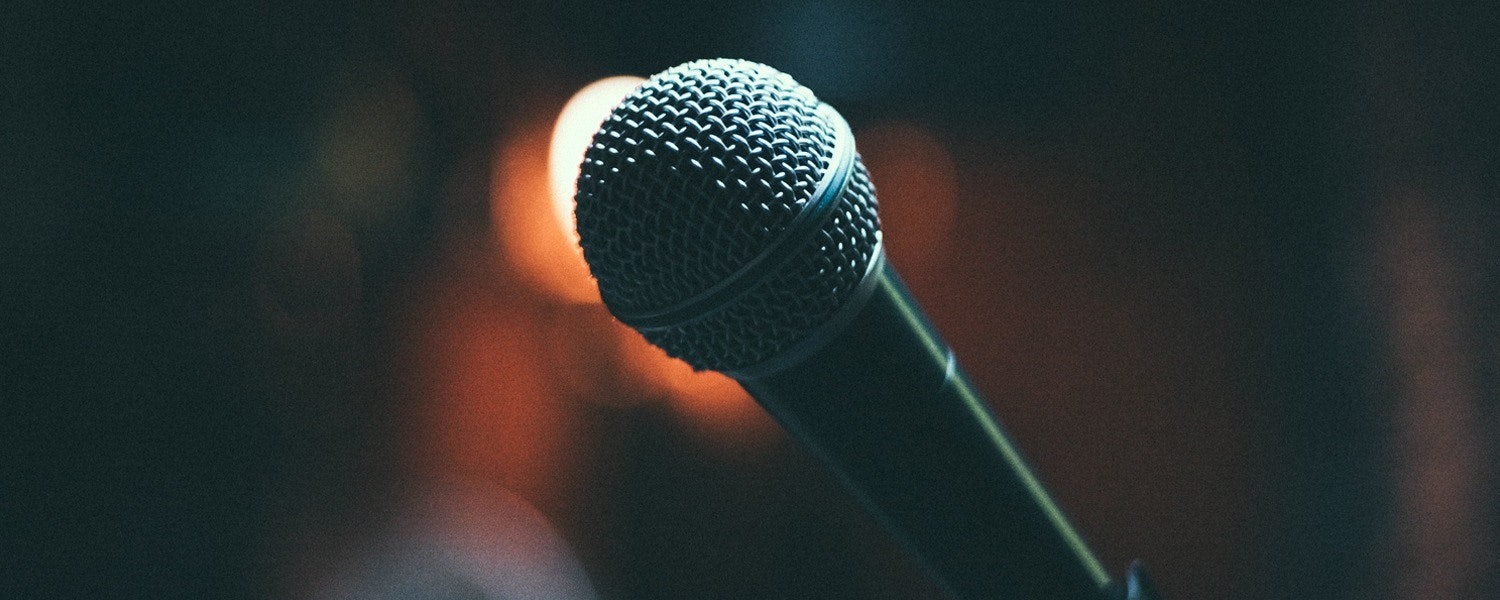 a solitary microphone